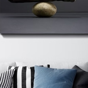 Tablou canvas Re-Bloom, lemn/panza, gri/bej/alb, 70 x 100 cm - Img 3