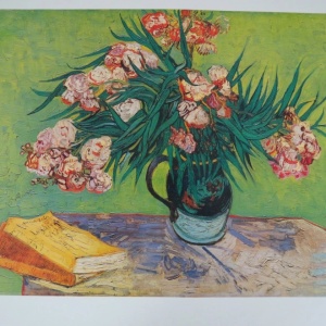 Tablou decorativ canvas model floral, 70x100 cm, panza/lemn, multicolor - Verificat A · Re-Bloom