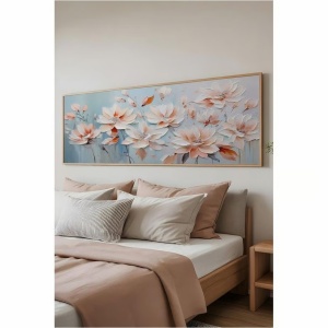 Tablou decorativ model floral, MDF/lemn masiv, 50x120 cm, MDF 2.7mm, cadru lemn 2cm, imprimare digitala, multicolor - Verificat A · Re-Bloom - Img 2