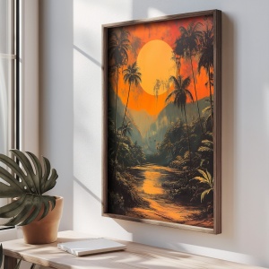 Tablou decorativ model peisaj MDF/lemn 50x70x3 cm, multicolor - Verificat A · Re-Bloom - Img 2