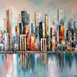 Tablou decorativ panoramic 50x120 cm, panza/MDF, rama lemn, multicolor - Verificat A · Re-Bloom - Img 4