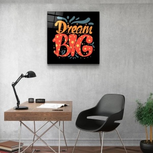 Tablou decorativ Re-Bloom, Dream Big, sticla temperata, multicolor, 80 x 80 cm - Img 4