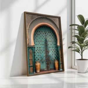 Tablou decorativ Re-Bloom, lemn masiv/MDF, multicolor, 35 x 47 x 3,5 cm - Img 3