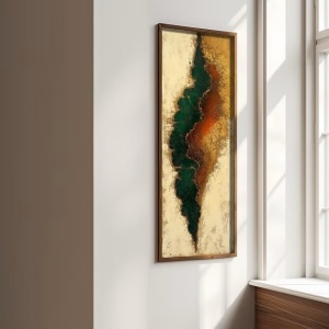 Tablou decorativ Re-Bloom, lemn masiv/MDF, multicolor, 40 x 120 x 3,5 cm - Img 3