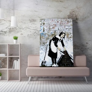Tablou decorativ Re-Bloom, lemn/panza, alb/negru, 50 x 70 cm - Img 4