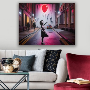 Tablou decorativ Re-Bloom, lemn/panza, multicolor, 70 x 100 x 3 cm - Img 2