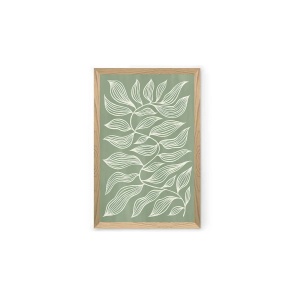 Tablou decorativ Re-Bloom, MDF, verde/alb, 33 x 48 cm