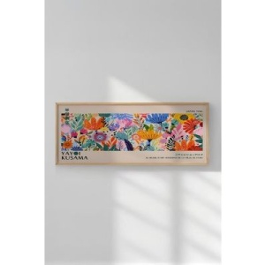Tablou decorativ Re-Bloom, model floral, lemn masiv/MDF, multicolor, 33 x 70 cm