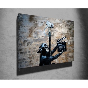 Tablou decorativ Re-Bloom, model maimuta, panza/lemn, 50 x 70 cm - Img 2