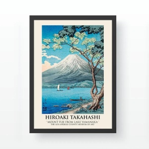 Tablou decorativ Re-Bloom, model peisaj montan, lemn/panza, multicolor, 35 x 45 cm