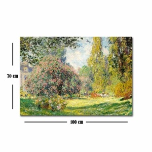 Tablou decorativ Re-Bloom, model peisaj, panza/lemn, multicolor, 70 x 100 cm - Img 3