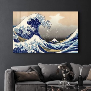 Tablou decorativ Re-Bloom, model val, sticla temperata, multicolor, 46 x 72 cm - Img 3