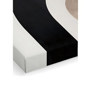 Tablou decorativ Re-Bloom, panza/lemn, alb/negru/bej, 40 x 60 cm - Img 2