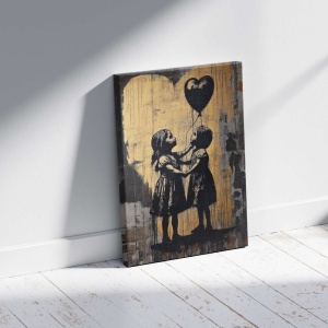 Tablou decorativ Re-Bloom, panza/lemn, auriu/gri, 60 x 90 cm - Img 2