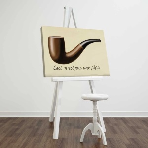 Tablou decorativ Re-Bloom, panza/lemn, bej/maro/negru, 45 x 70 cm - Img 3