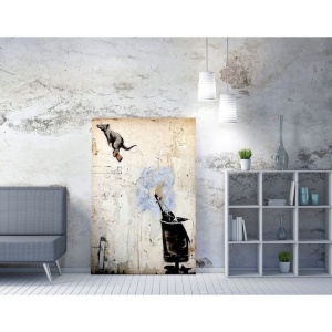 Tablou decorativ Re-Bloom, panza/lemn, multicolor, 70 x 100 cm - Img 3