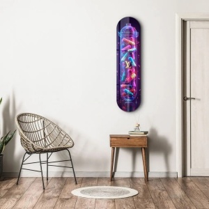 Tablou decorativ Re-Bloom, sticla securizata, multicolor, 20 x 80 cm - Img 3