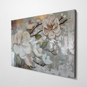 Tablou Mercer41, model floral, panza/lemn, multicolor, 70 x 100 cm