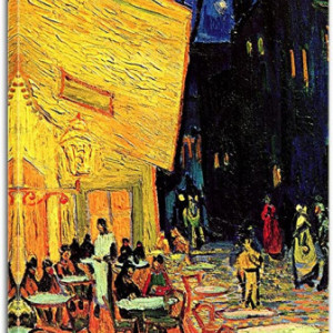 Tablou Vincent Van Gogh, panza, galben/albastru, 160 x 50 x 2 cm - Img 3