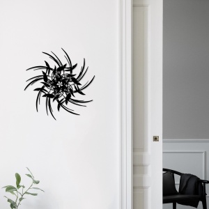 Tanelorn decoratiune perete Leaves, metal, 69x70 cm, negru - Verificat A · Re-Bloom - Img 4