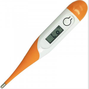Termometru digital cu varf flexibil Adoric, rectal/oral, alb/portocaliu, 12,4 cm - Img 1
