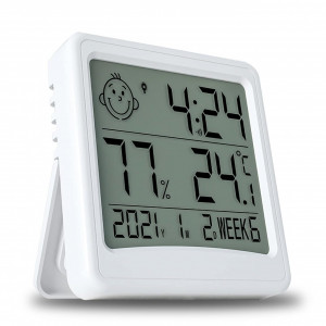 Termometru digital de camera FenLau, LCD, alb, 9,7 x 9 x 2 cm - Img 1