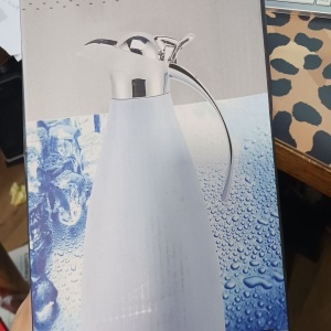 Termos tip carafa Pykal, otel inoxidabil, pereti dubli izolati in vid 24h, 2 L, perie de curatare, albastru, Resigilat, Grad A - Img 4