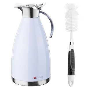 Termos tip Carafa, Pykal, Otel inoxidabil, Pereti dublii izolati in vid 24h, 2 L, Perie de curatare, Albastru, Resigilat, Grad A - Img 1