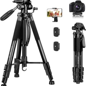 Cumpara Trepied pentru aparatul foto DSLR Canon Nikon Joilcan, negru, aluminiu, 165 cm de la Chilipirul-zilei în rate, cu cardul sau plata la livrare