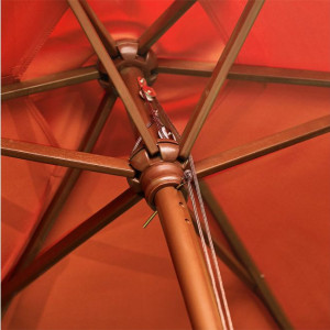 Umbrela de soare 2M, portocalie, tesatura/lemn/metal - Img 5