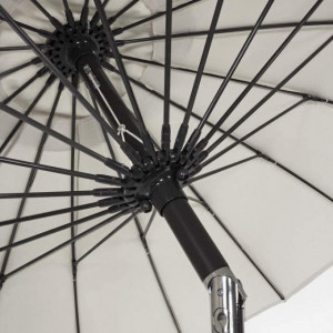 Umbrela de soare Atlanta, metal/poliester, alb/negru, 270 x 250 cm - Img 3