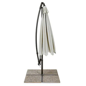 Umbrela de soare Texas, metal/poliester, alb/negru, 260 x 300 cm - Img 3