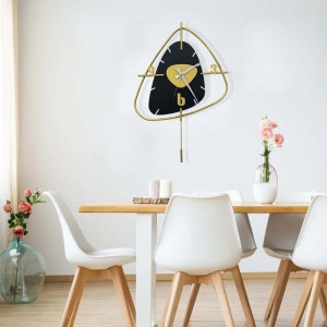 Vakia ceas decorativ de perete, metal, 44x63 cm, negru/auriu - Verificat A · Re-Bloom - Img 2