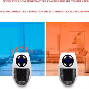 Ventilator cu incalzitor cu telecomanda si termostat CUIFULI, 500 W, alb/negru, 18 x 11 x 11 cm - Img 2