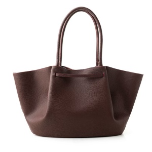 Vince Camuto geanta tote piele ecologica, 27x52x13 cm, inchidere capse, detalii aurii, logo, visiniu - Verificat A · Re-Bloom - Img 2