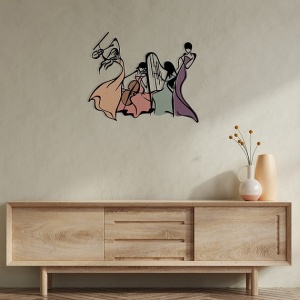 Wallity decor de perete metal/lemn Nia, 51.5x42.5 cm, metal 1.20mm + lemn 3mm, multicolor - Verificat A · Re-Bloom - Img 3