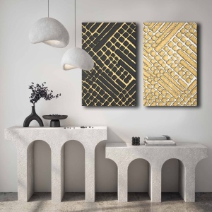 Wallity set 2 tablouri decorative canvas 45x70 cm, panza 100%, rama lemn pin 100%, multicolor - Verificat A · Re-Bloom - Img 4