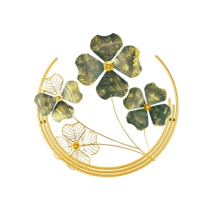 Wallxpert accesoriu decorativ perete, metal 100%, 50x50x5 cm, pictat manual, verde/auriu - Verificat A · Re-Bloom