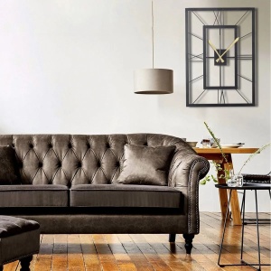 Wallxpert ceas de perete decorativ, metal 100% grosime 2mm, 49x34.5 cm, mecanism AA, negru - Verificat A · Re-Bloom - Img 3
