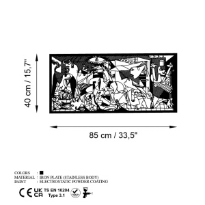 Wallxpert decor de perete din metal, 85x40 cm, grosime 1.5mm, negru - Verificat A · Re-Bloom - Img 3