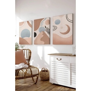 Wallxpert set 3 tablouri decorative canvas, 3x50x70 cm, panza 100%, cadru lemn 3cm, multicolor - Verificat A · Re-Bloom