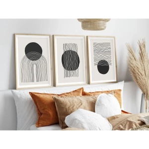 Wallxpert set 3 tablouri decorative cu rama, 3x50x70 cm, MDF 3mm, cadru lemn solid 2.5 cm, multicolor - Verificat A · Re-Bloom - Img 4