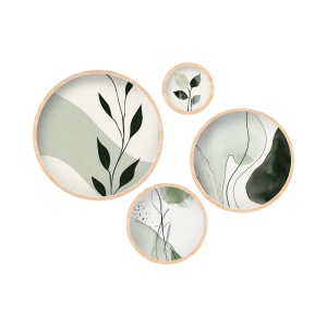 Wallxpert set 4 tablouri decorative lemn masiv, 45x45 + 36x36 + 27x27 + 18x18 cm, grosime 1.5 cm, multicolor - Verificat A · Re-Bloom