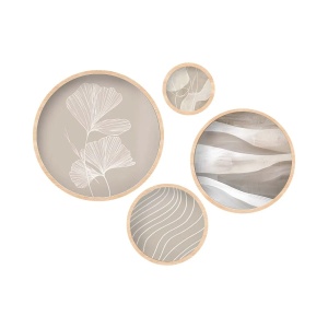 Wallxpert set 4 tablouri decorative lemn masiv, 45x45 + 36x36 + 27x27 + 18x18 cm, grosime 1.5 cm, multicolor - Verificat A · Re-Bloom