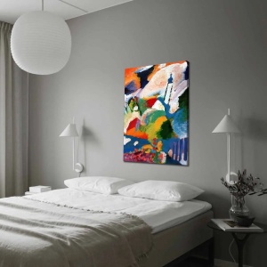 Wallxpert tablou decorativ canvas Kandinsky, 70x100 cm, panza piele de caprioara 100%, cadru lemn 3cm, multicolor - Verificat A · Re-Bloom - Img 2