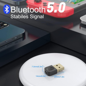 Adaptor dongle Eletrand, Bluetooth 5.0, metal/plastic, negru/auriu - Img 3