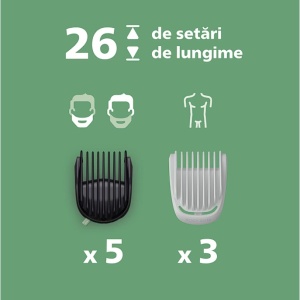 Aparat de tuns barba & parul de pe cap si corp 13in1 Philips Multigroom All in One MG7925/15, autonomie 120 min, 26 setari de lungime: 0,5-20 mm All-in-One, 3 capete trimmer specializate (detalii, nas, corp), husa, 100% waterproof, Resigilat, Grad A - Img 10