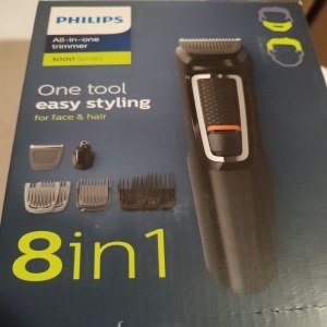 Aparat de tuns barba si parul 8 in 1 PHILIPS MG3730/15, Lame cu ascutire automata, Acumulator, 2 piepteni pentru aspect nebarbierit, 1 pieptane ajustabil pentru barba, 3 piepteni pentru par, Negru, Resigilat, Grad A - Img 2
