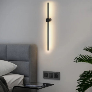 Aplica de perete Ashtynn, LED, aluminiu, negru, 60 x 10 x 6 cm