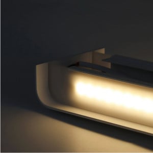 Aplica de perete Ivy Bronx, LED, metal, alb, 76 x 9 x 3,5 cm